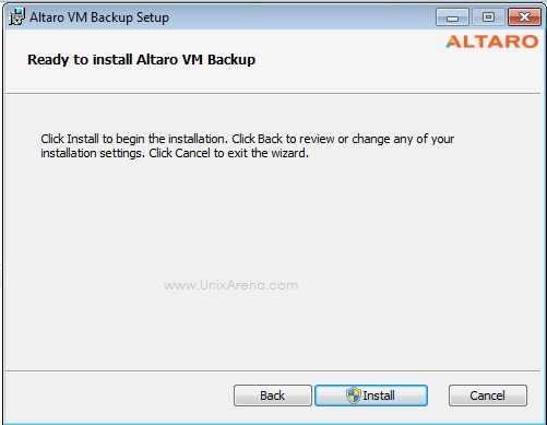 Altaro VM Backup - Click Install