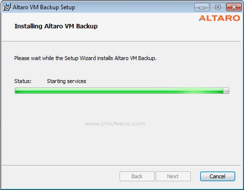 Altaro VM Backup - Starting Services