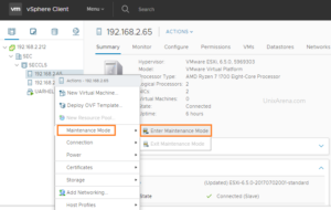 Enter maintenance mode vmware что это